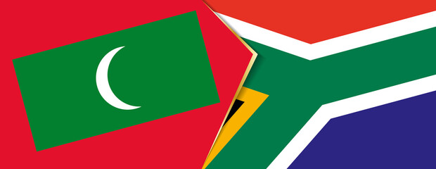 Maldives and South Africa flags, two vector flags.