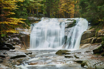 Mumlava river and waterfalls near Harrachov