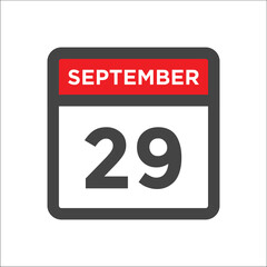 September 29 calendar icon with day and month