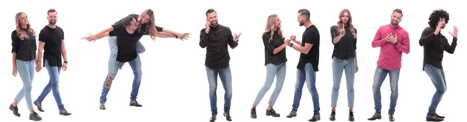 Fototapeta premium collage of photos of successful young people.