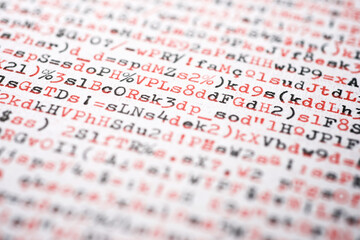 Characters written with a typewriter