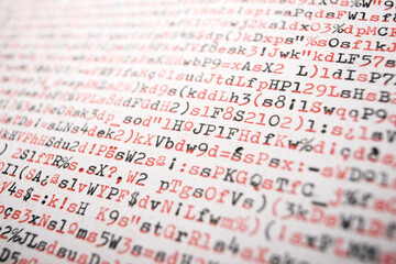 Characters written with a typewriter