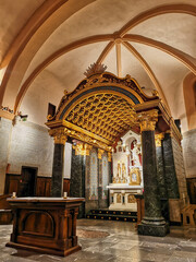 Interior chapel of the church of Our Lady of Laus (Notre Dame du Laus, in french). A marian apparitions sanctuary in the south of France. 