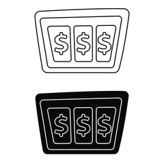 Casino icon vector set. gambling illustration sign collection. roulette symbol.