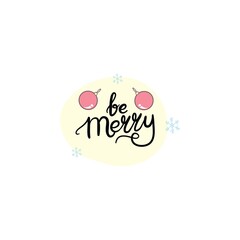 Merry Christmas text design. Vector logo, typography. Usable as banner, greeting card, gift package etc.