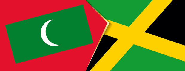 Maldives and Jamaica flags, two vector flags.
