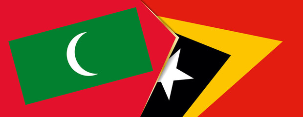 Maldives and East Timor flags, two vector flags.