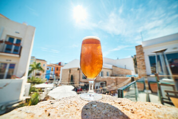 beer glass background restaurant square