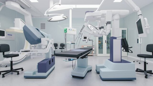 Robotic Surgery Equipment In Operation Room