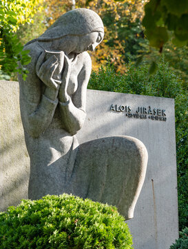The Muse statue on grave of novelist and plays writer Alois Jirasek