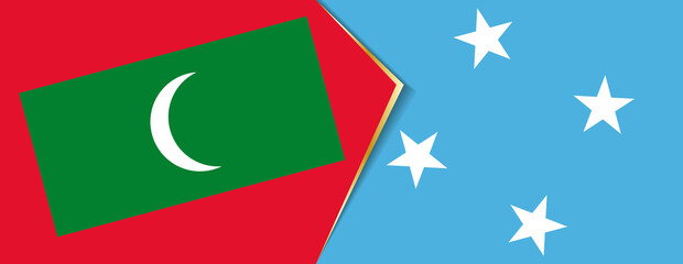 Maldives and Micronesia flags, two vector flags.