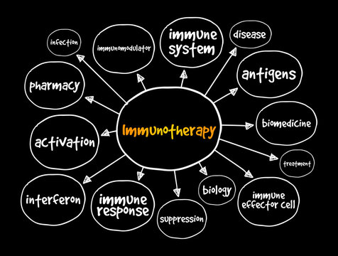 Immunotherapy mind map, concept for presentations and reports