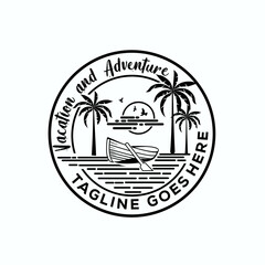 vocation and adventure skiff. logo exclusive design inspiration