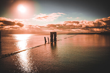 An old pier in the watt