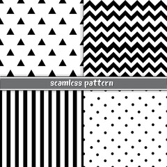 Seamless patterns black and white