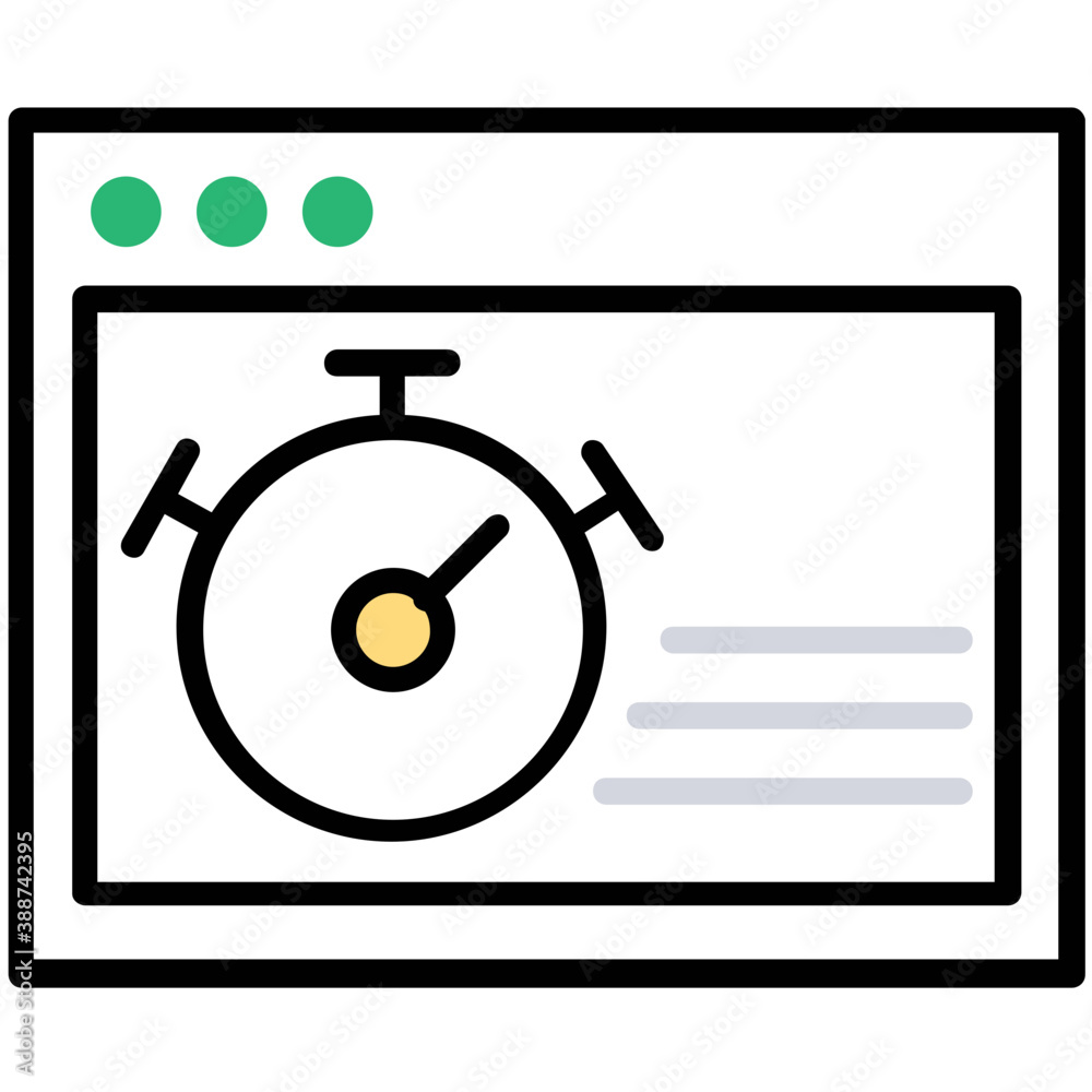 Wall mural webpage having a performance indicating tool inside, a complete icon for page performance
