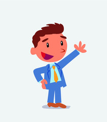 cartoon character of businessman explaining something while pointing
