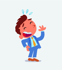 Fototapeta premium cartoon character of businessman laughing happily.