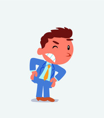  cartoon character of businessman suspecting something wrong