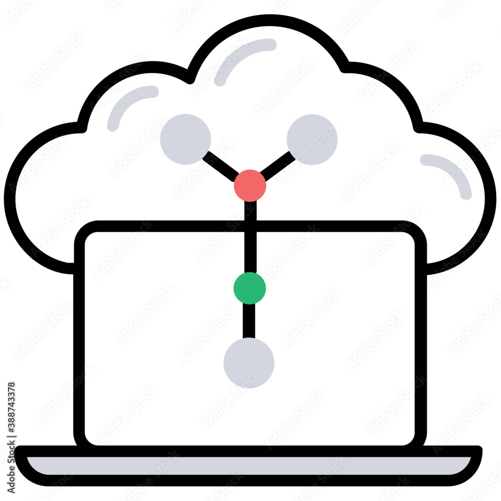 Poster 

IT system connected to a cloud, design for cloud information icon 
