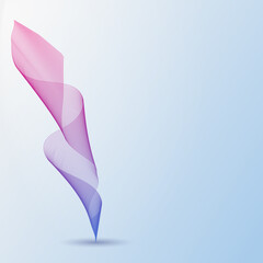 Abstract waves of the many colored lines. Wavy stripes on light blue background. Vector illustration EPS10. Creative line art. Design elements created using the Blend Tool. Concept of pen, feather.