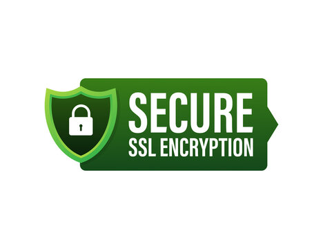 Secure connection icon vector illustration isolated on white background, flat style secured ssl shield symbols.