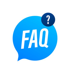 Frequently asked questions FAQ banner. Computer with question icons. Vector stock illustration.