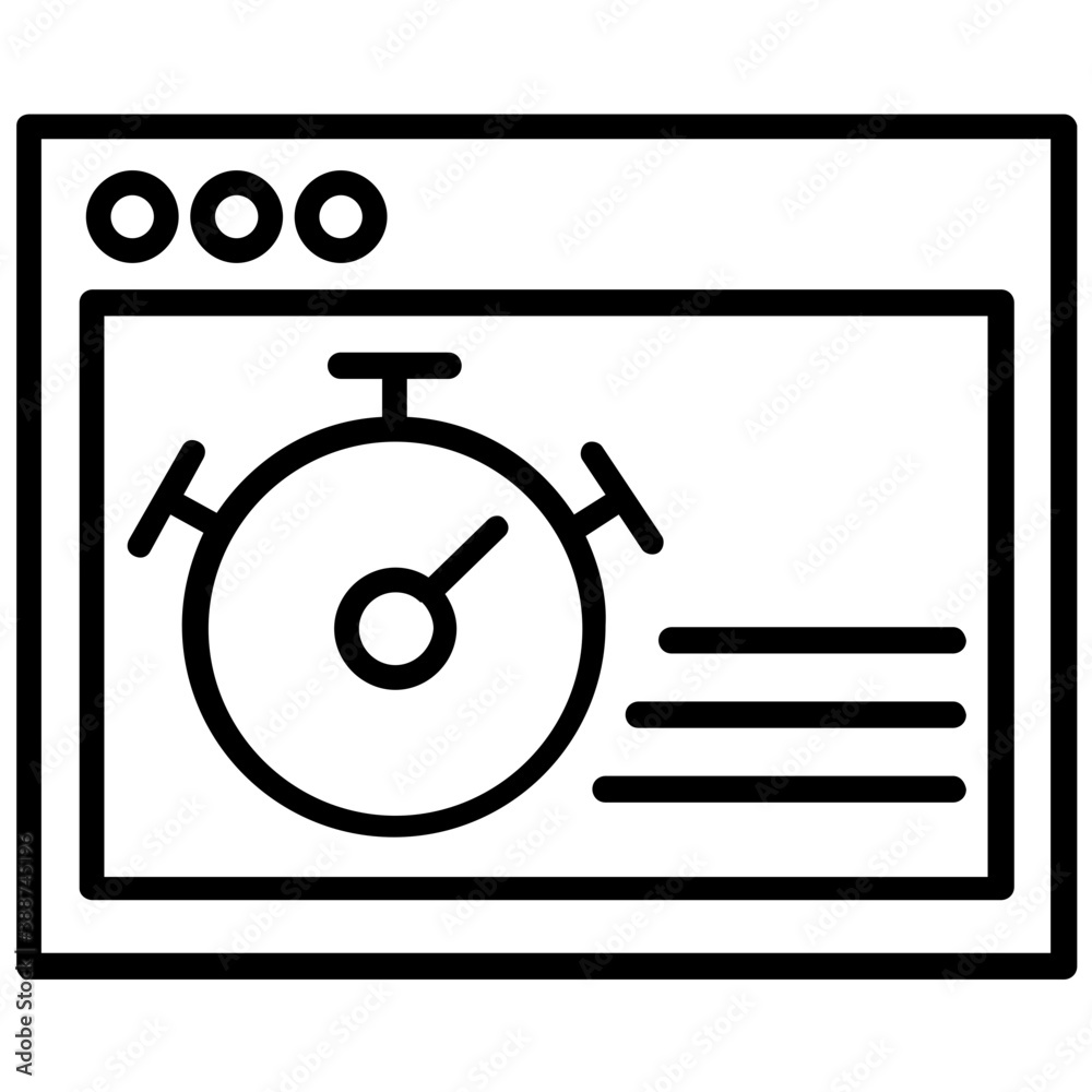 Wall mural webpage having a performance indicating tool inside, a complete icon for page performance