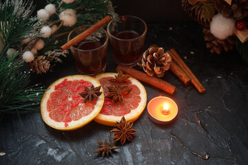 mulled wine with spices