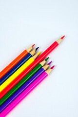 Colored Pencils on White background