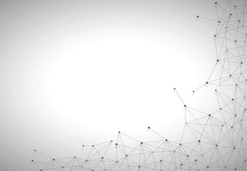 Network abstract connection isolated on gray background. Network technology background with dots and lines. Ai background. Modern abstract concept. Ai vector, network technology