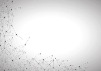 Network abstract connection isolated on gray background. Network technology background with dots and lines. Ai background. Modern abstract concept. Ai vector, network technology