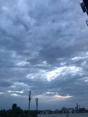 time clouds over the city