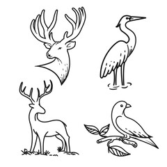 Animal Line Art set
