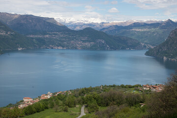Fototapeta premium Panoramic view. Panoramic view of Iseo Lake, Lombardia