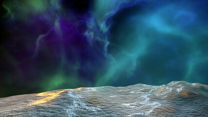Aurora Borealis - Polarlicht über einem eisigen Berg