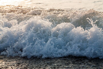 Waves details in the black sea. Batumi. Georgia