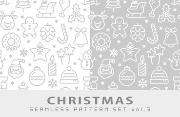 クリスマス　シームレスパターンセット　vol.3