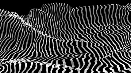Obraz na płótnie Canvas Black and white curve wave line abstract background.