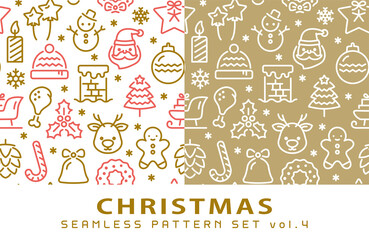 クリスマス　シームレスパターンセット　vol.4