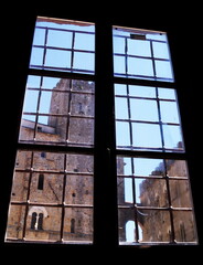 Praetorium Palace seen from the windows of the Priori Palace in Volterra, Tuscany, Italy