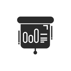 Presentation icon isolated on white background. Infographics symbol modern, simple, vector, icon for website design, mobile app, ui. Vector Illustration