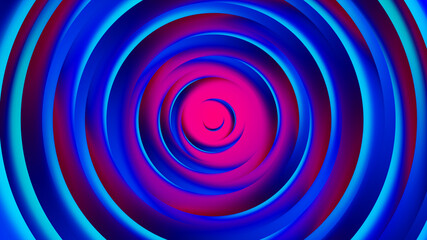 Pink purple neon circles abstract background.3D illustration with paper cut style.