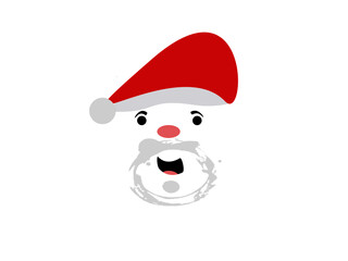 Weihnachtsmann Gesicht Vektor auf weißen Hintergrund