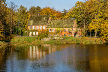 Old Houses near the Ahrensburg castle in Autumn