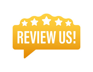 Review us. User rating concept. Review and rate us stars. Business concept. Vector illustration.
