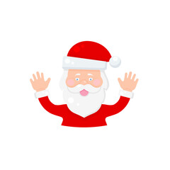 Vector graphic illustration on a white background. Concept icon in flat design. Santa Claus. Symbol, sign, logo, emblem.