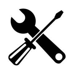 Tool icon. Black on white.
