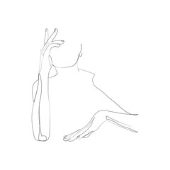 SINGLE-LINE DRAWING OF A HAND (2). This hand-drawn, continuous, line illustration is part of a collection artworks inspired by the drawings of Picasso. Each gesture sketch was created by hand. 
