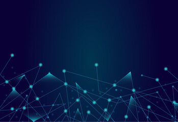 Network abstract connection isolated on blue background. Network technology background with dots and lines. Ai background. Connect vector. For ai digital design, network technology